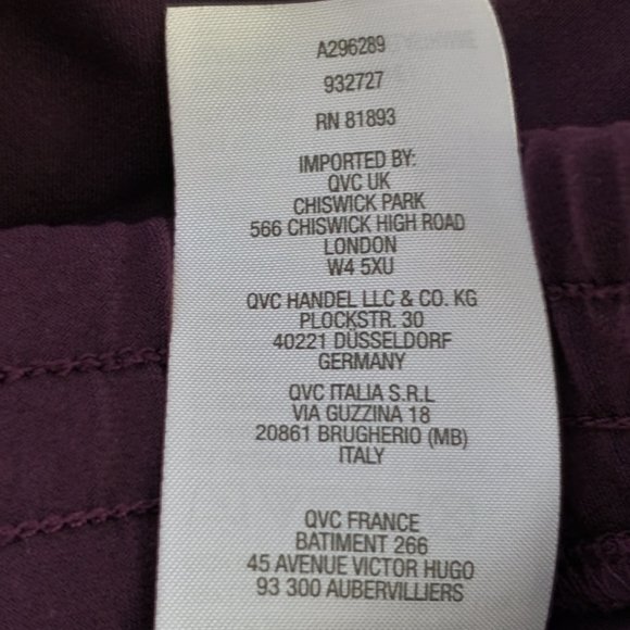 Susan Graver Eggplant Purple Liquid Knit Pull-On Zip Ankle Jogger Pants Size XS - Picture 13 of 14